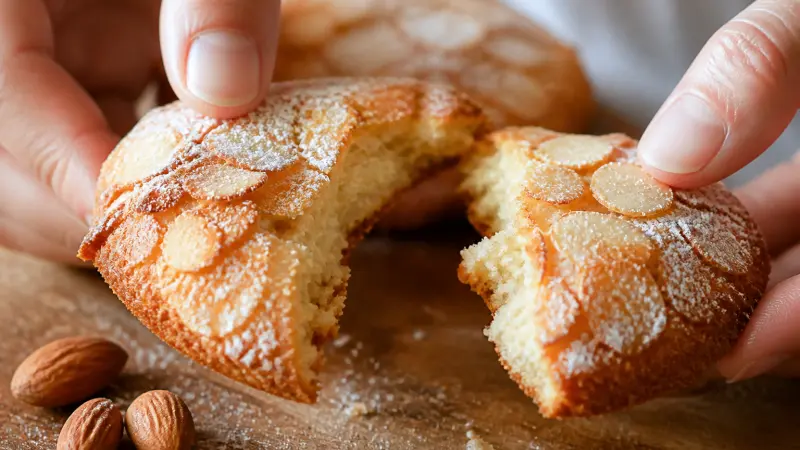 Le biscuit aux amandes qui croustillent à l'extérieur et fondent à l'intérieur
